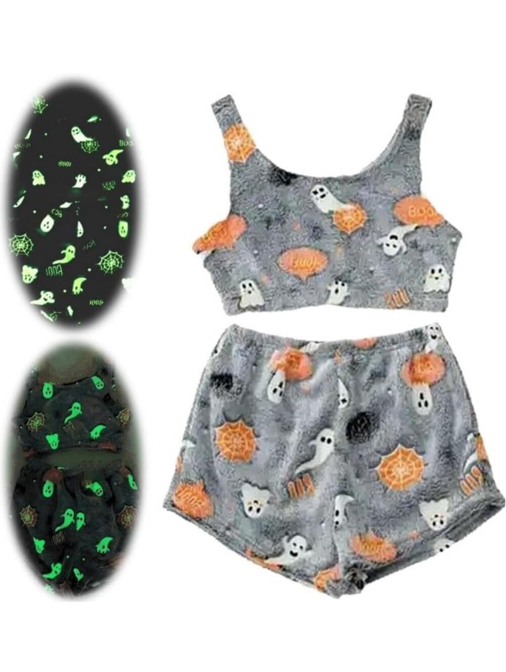 Glow In The Dark Fleece Ghosty Pajama Set